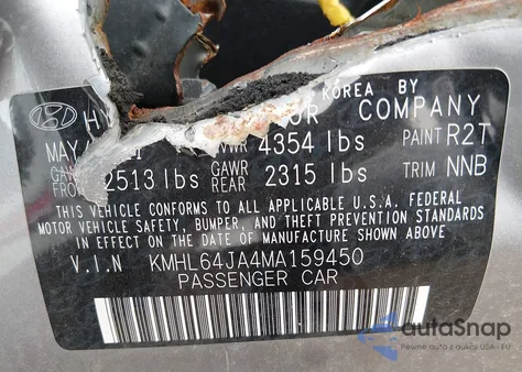 2021 Hyundai Sonata Sel from USA, damaged, VIN KMHL64JA4MA159450